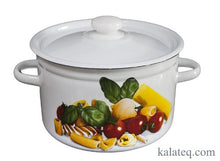 Заредете изображение във визуализатора на галерията – Тенджера емайлирана 4.5литра с декор - Домашни потреби "Калатея"