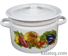 Заредете изображение във визуализатора на галерията – Тенджера емайлирана 4.5литра с декор - Домашни потреби "Калатея"