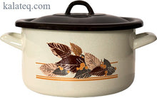 Заредете изображение във визуализатора на галерията – Тенджера емайлирана 5.7л плитка - Домашни потреби "Калатея"