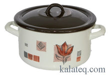 Заредете изображение във визуализатора на галерията – Тенджера емайлирана 2.7л плитка - Домашни потреби "Калатея"