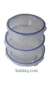 Кутии за храна пластмаса кръгли плитки 3ка - Домашни потреби "Калатея"