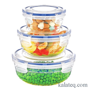 Кутии за храна пластмаса кръгли дълбоки 3ка - Домашни потреби "Калатея"